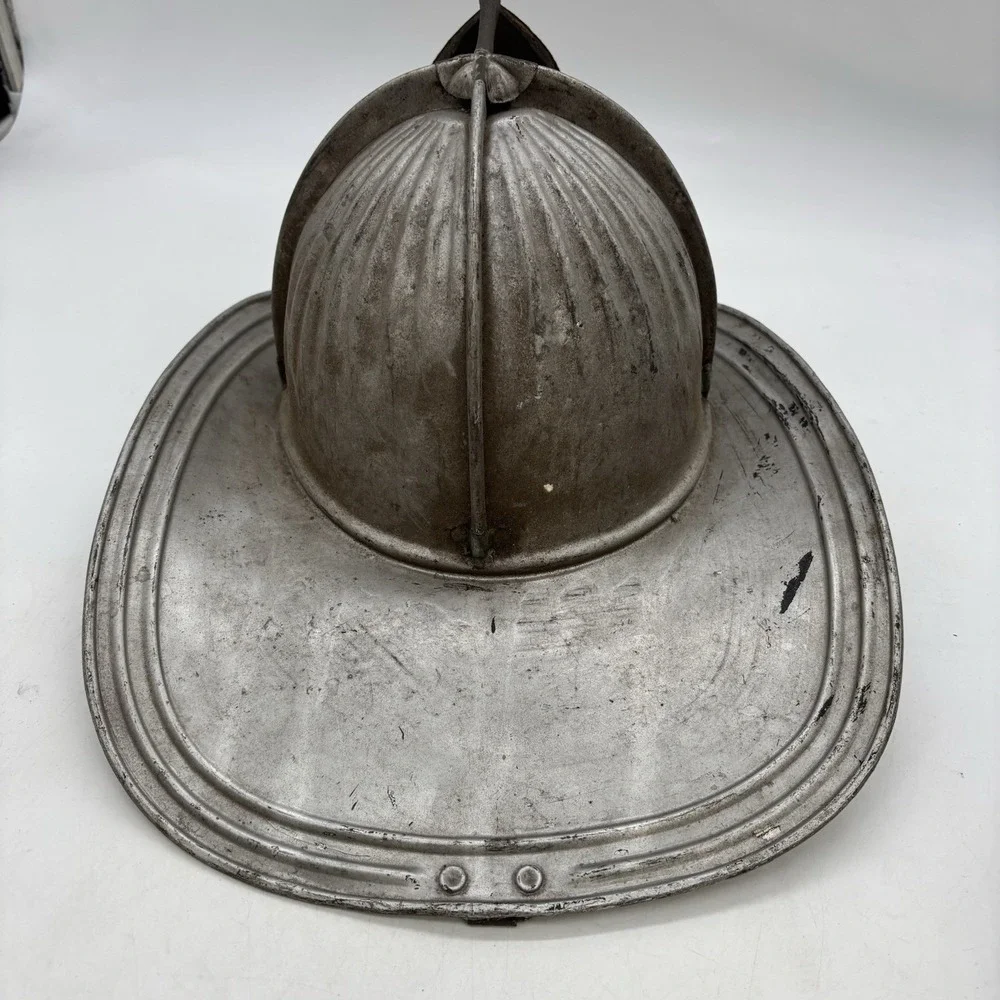 Vintage Firefighter Helmet Cairns & Brother Chief Fire Helmet #1 Metal Silver